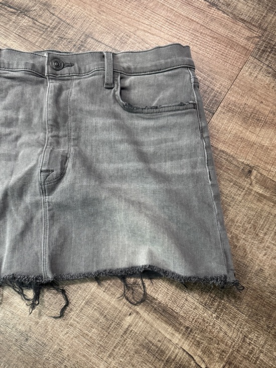Hudson Jeans Black Washed Denim Mini Skirt with Raw Hem